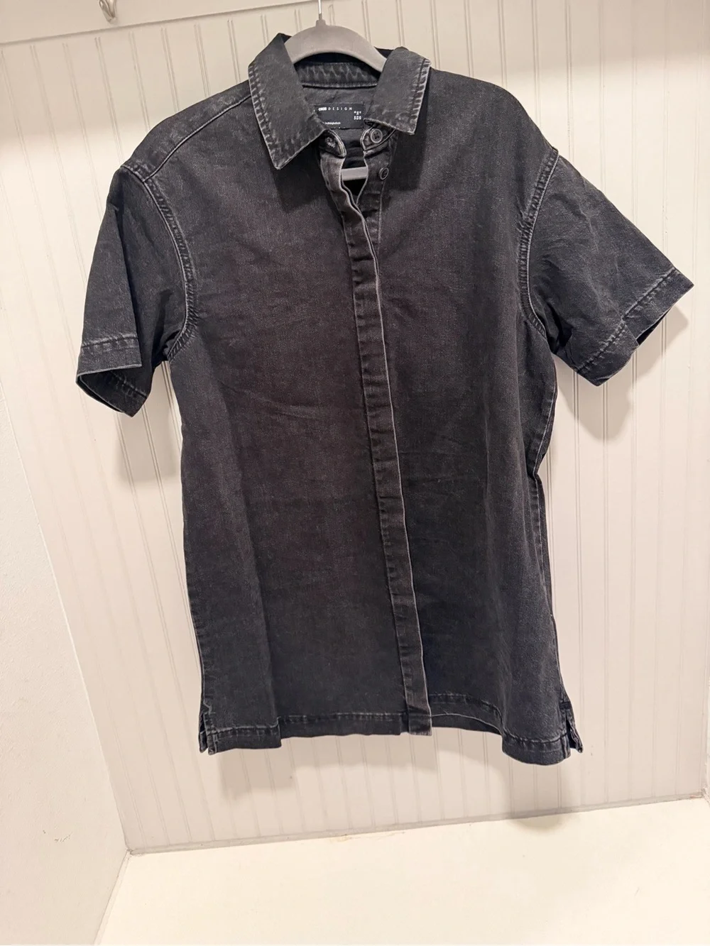 ASOS Black Denim Shirt Mini Dress